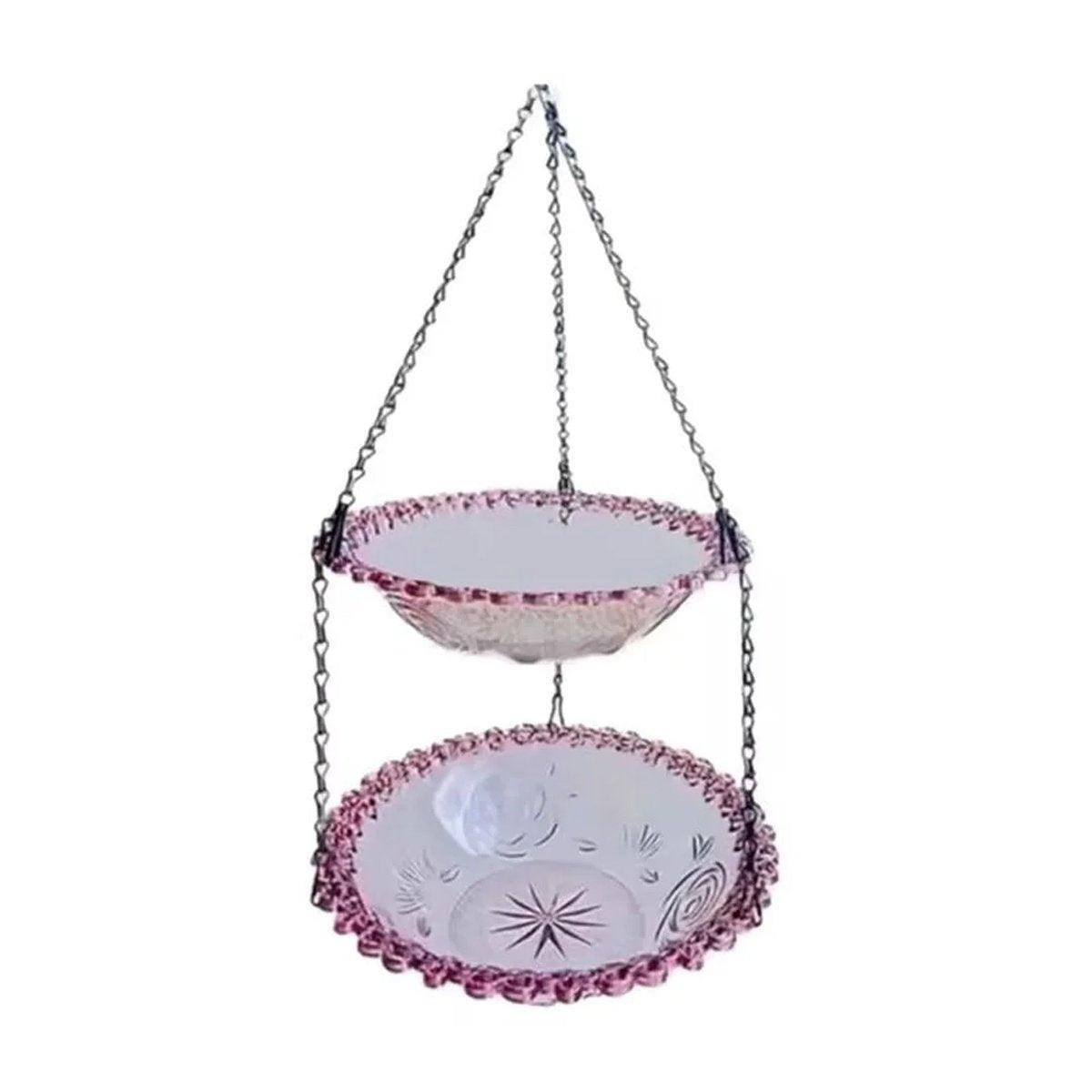 Outdoor Hanging Bird Feeder Bath Garden Patio Decoration for Attracting Birds - Purple - Image 7