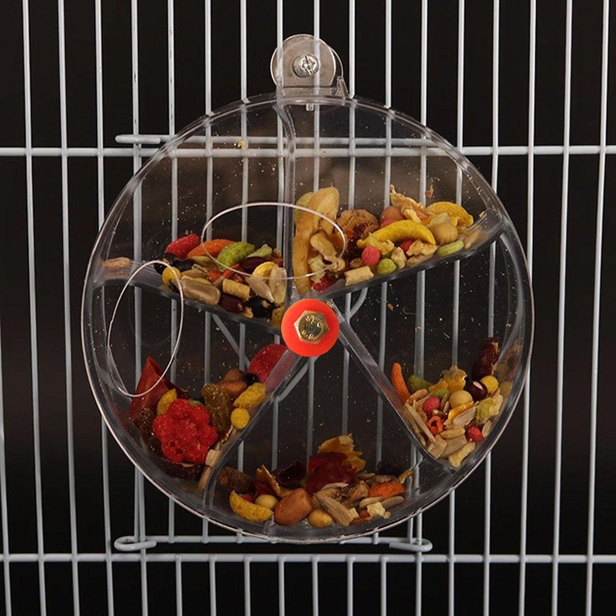 Parrot Foraging Toy Bird Chew Wheel Food Dispenser Divider Box Cage Accessory - Purple - Image 5