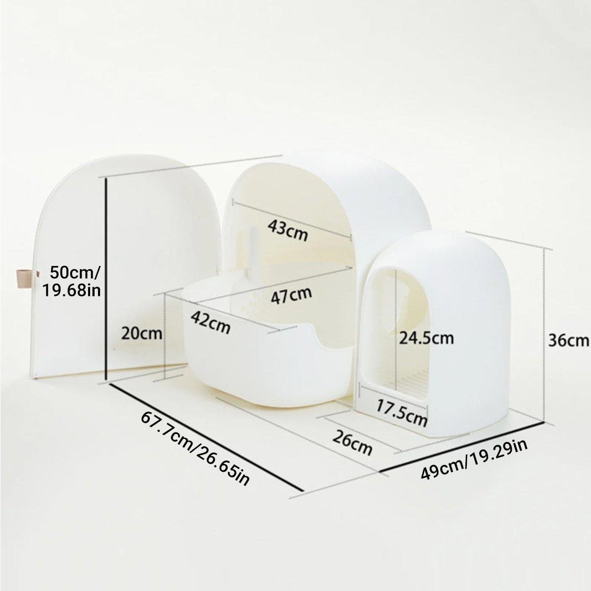 Fully Enclosed Cat Litter Box Large Small Deodorant Anti-Splash Sand Tray Toilet - Green - Image 3