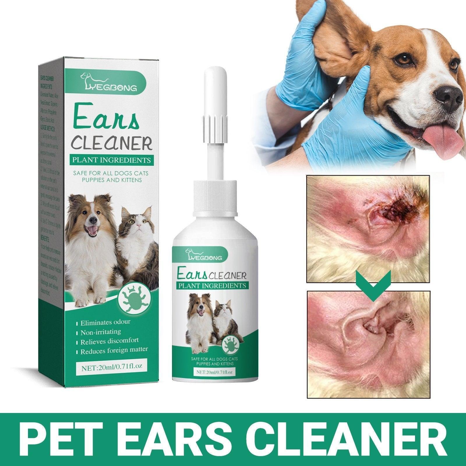 Pet Ear Drops for Cats Dogs Clean Mites Deodorize Itchy Ears Universal Solution