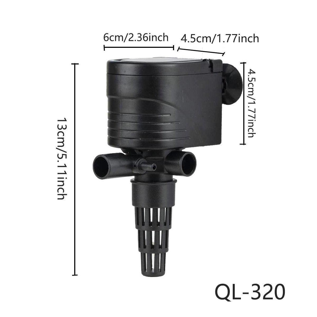 3in1 Mini Aquarium Fish Tank Filter Submersible Water Purifier Oxygen Pump - QL-500 (40W 2800L/H) - Image 3