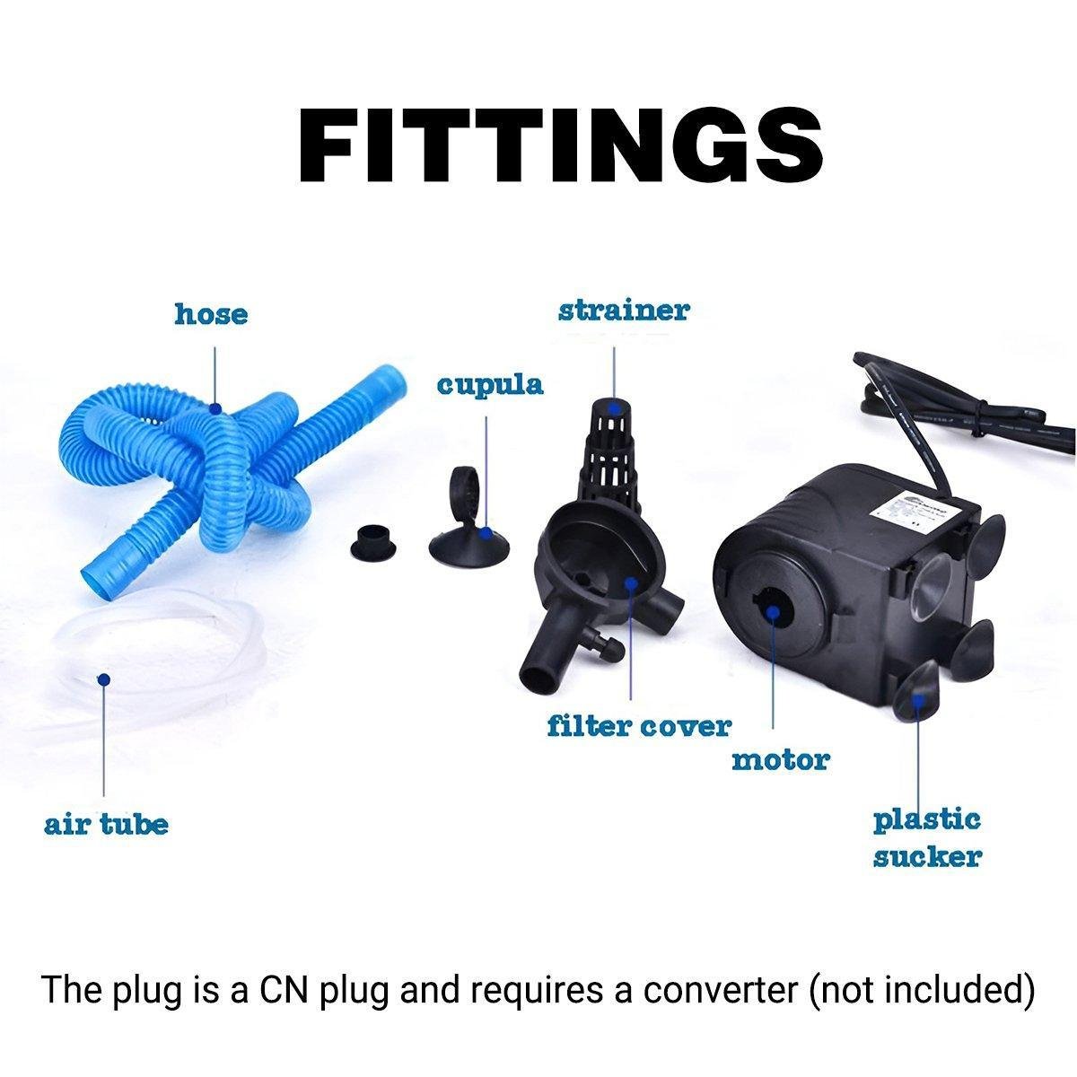 3in1 Mini Aquarium Fish Tank Filter Submersible Water Purifier Oxygen Pump - QL-500 (40W 2800L/H) - Image 4