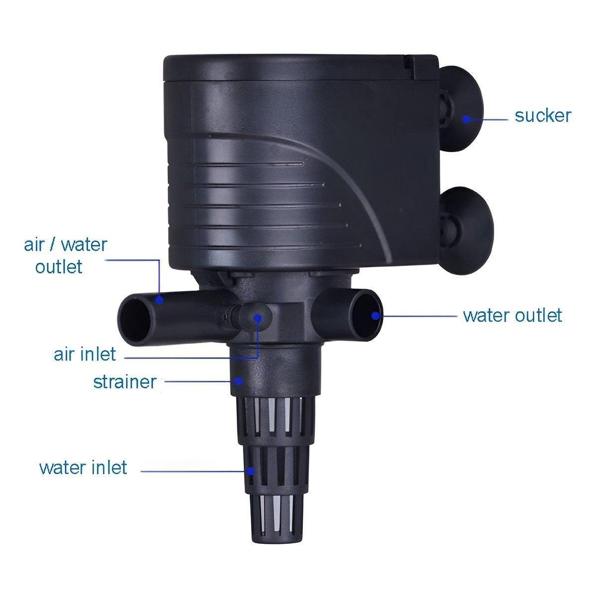 3in1 Mini Aquarium Fish Tank Filter Submersible Water Purifier Oxygen Pump - QL-500 (40W 2800L/H) - Image 5