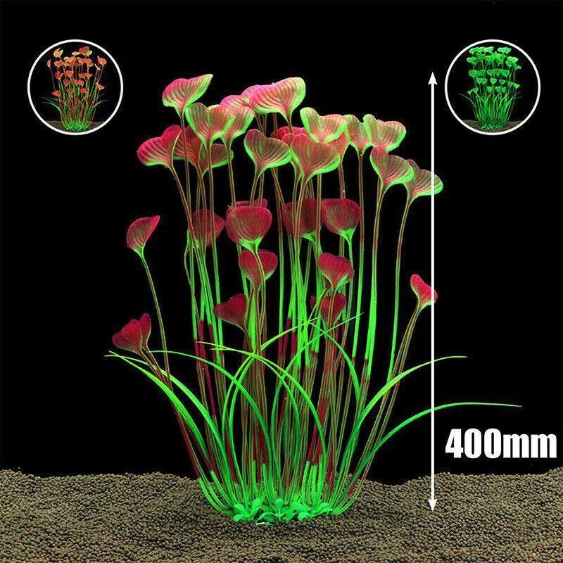 Aquarium 40cm Artificial Simulation Water Plants Fish Tank Plant Grass Decor - Red - Image 5