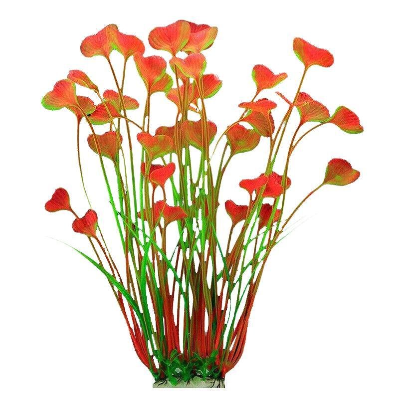 Aquarium 40cm Artificial Simulation Water Plants Fish Tank Plant Grass Decor - Red - Image 6