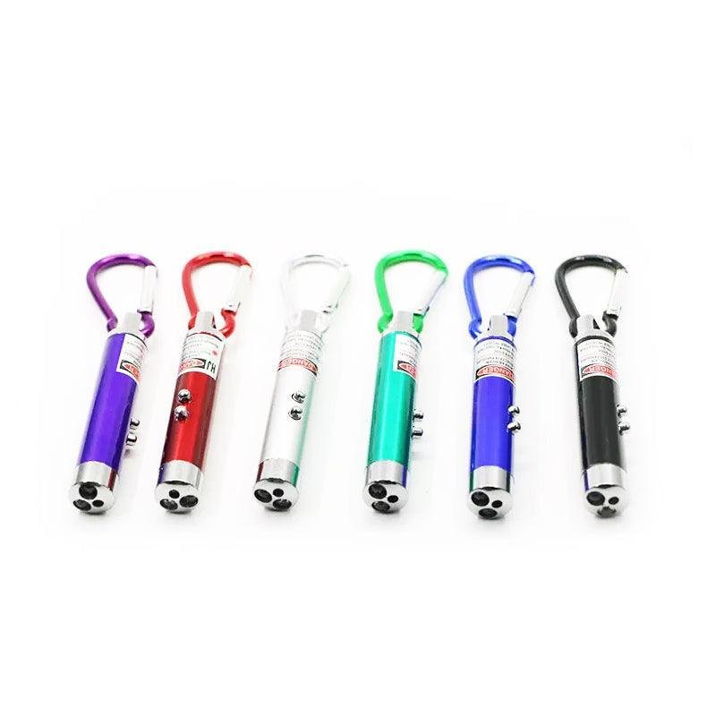 Interactive Cat Laser Pointer Toy with LED and UV Light for Pet Play Training - Silver - Image 2