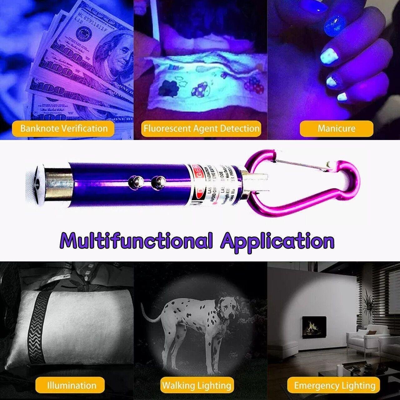 Interactive Cat Laser Pointer Toy with LED and UV Light for Pet Play Training - Silver - Image 3