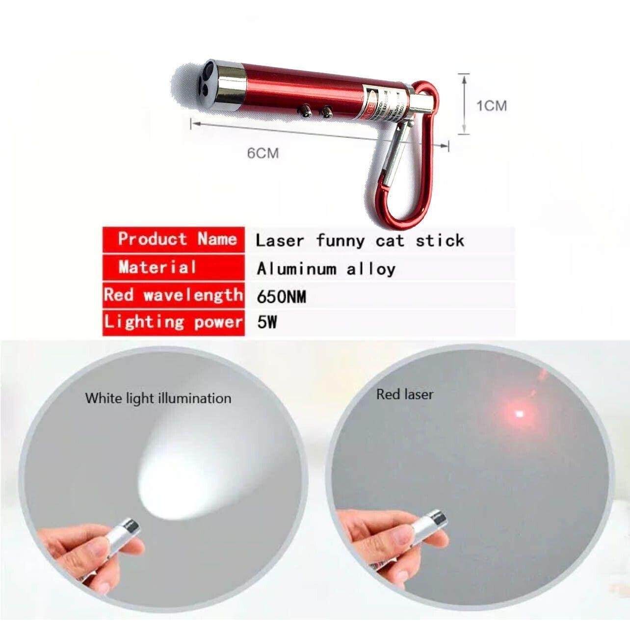Interactive Cat Laser Pointer Toy with LED and UV Light for Pet Play Training - Silver - Image 4