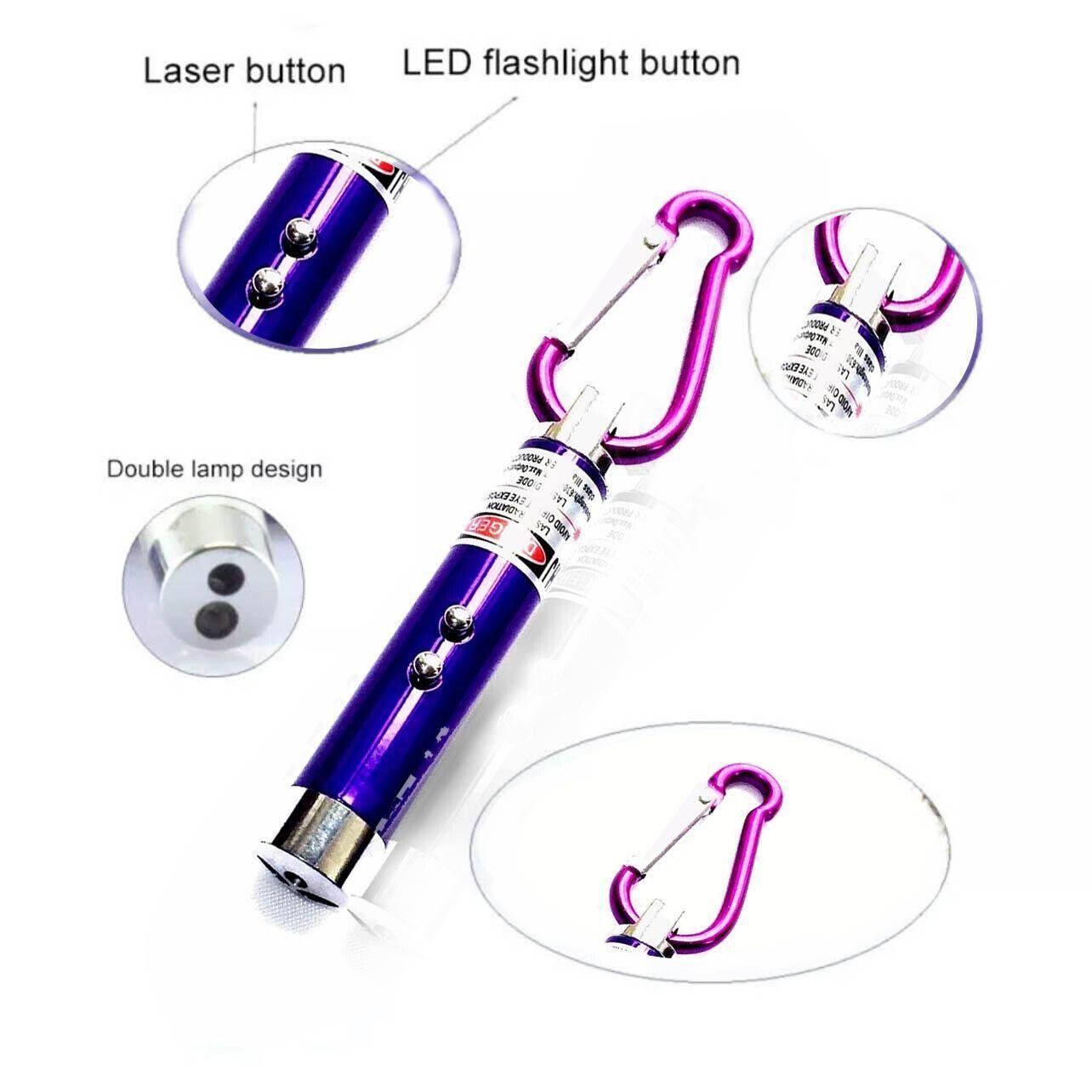 Interactive Cat Laser Pointer Toy with LED and UV Light for Pet Play Training - Silver - Image 5
