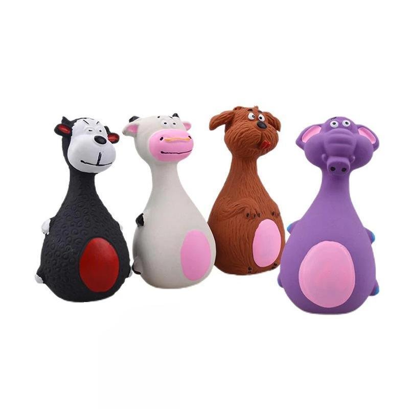 Latex Squeaky Dog Toys Puppy Pet Chew Toys Squeaker Soft and Interactive - White - Image 2