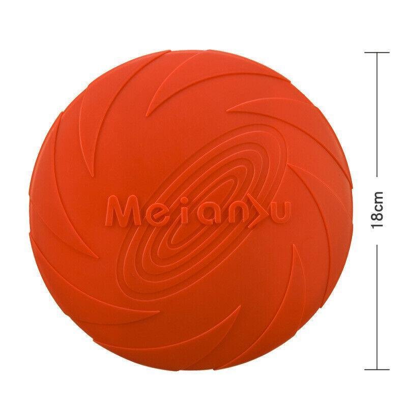 Frisbee Toy for Dogs Outdoor Fetch Training Soft Rubber Pet Flying Disc 18cm - Green - Image 3