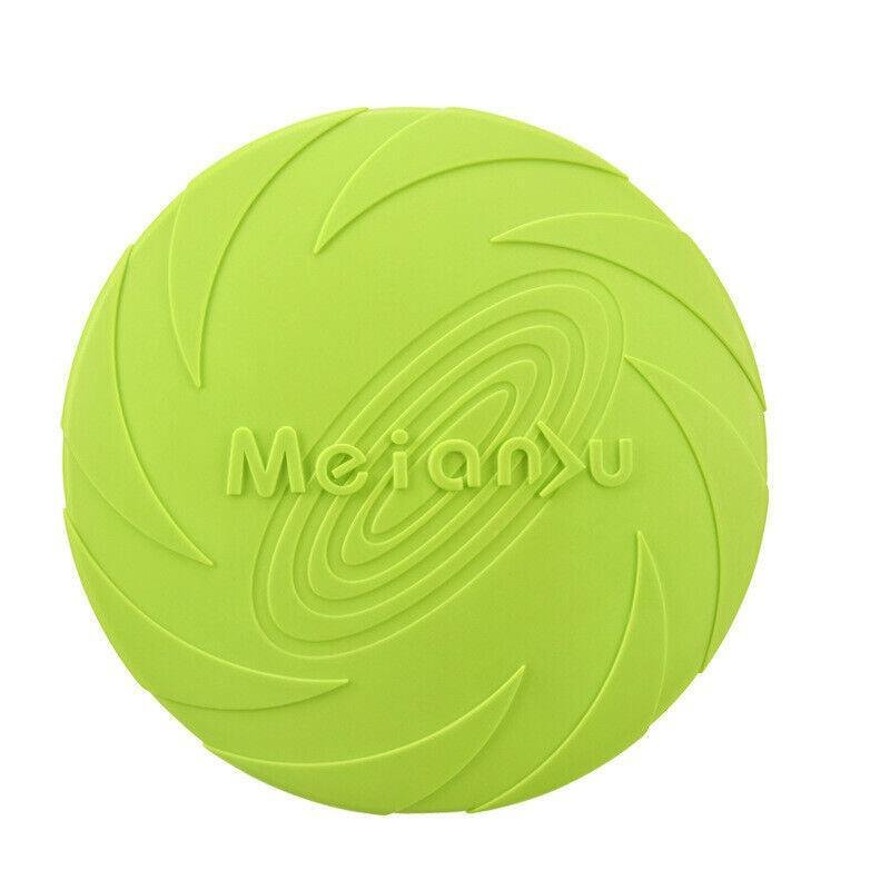 Frisbee Toy for Dogs Outdoor Fetch Training Soft Rubber Pet Flying Disc 18cm - Green - Image 7
