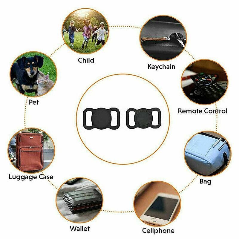 Silicone Collar Attachment Case Compatible with Tracking Device for Pets - Black - Image 5