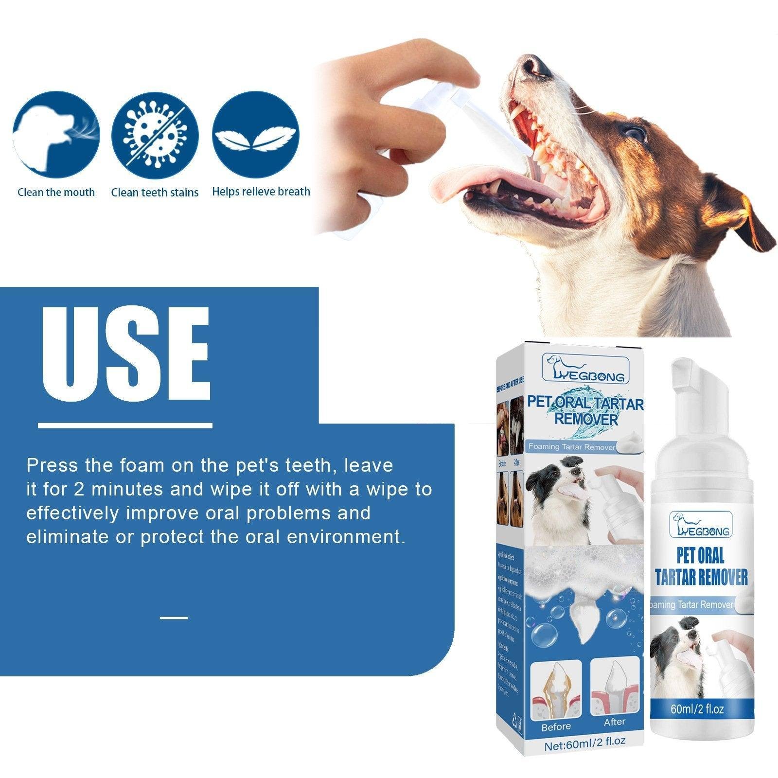 Pet Tartar Remover for Yellow Teeth Bad Breath Cleaning Foam Oral Care Cleaner - Image 5