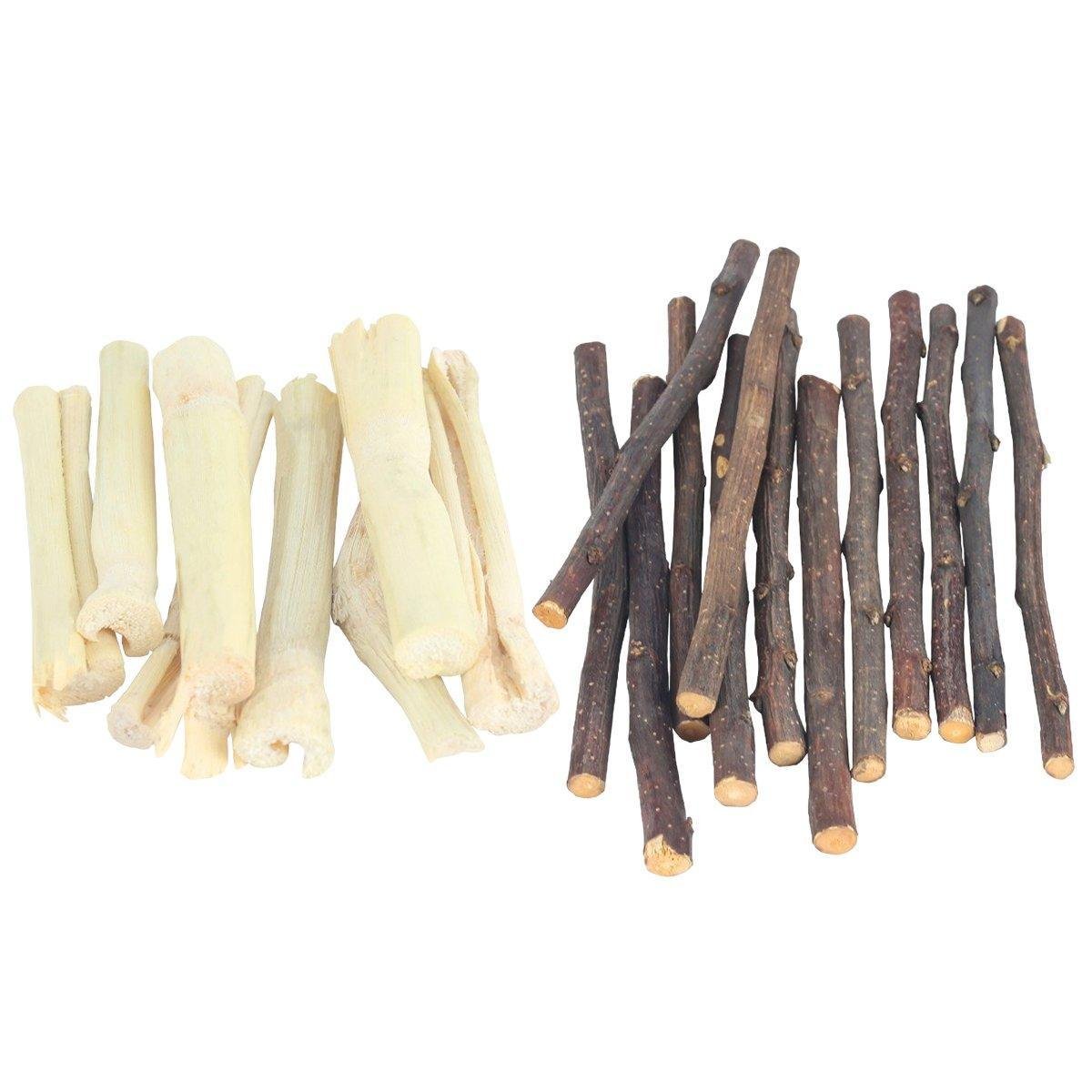 Natural Rabbit Molar Snacks Hamster Branches Sweet Bamboo Grinding Teeth Wood - Black - Image 2