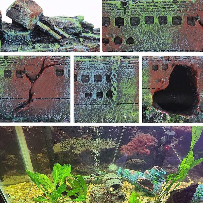 Aquarium Shipwreck Ship Fish Tank Resin Sunken Ship Fishing Hiding Pot Decor - Image 5