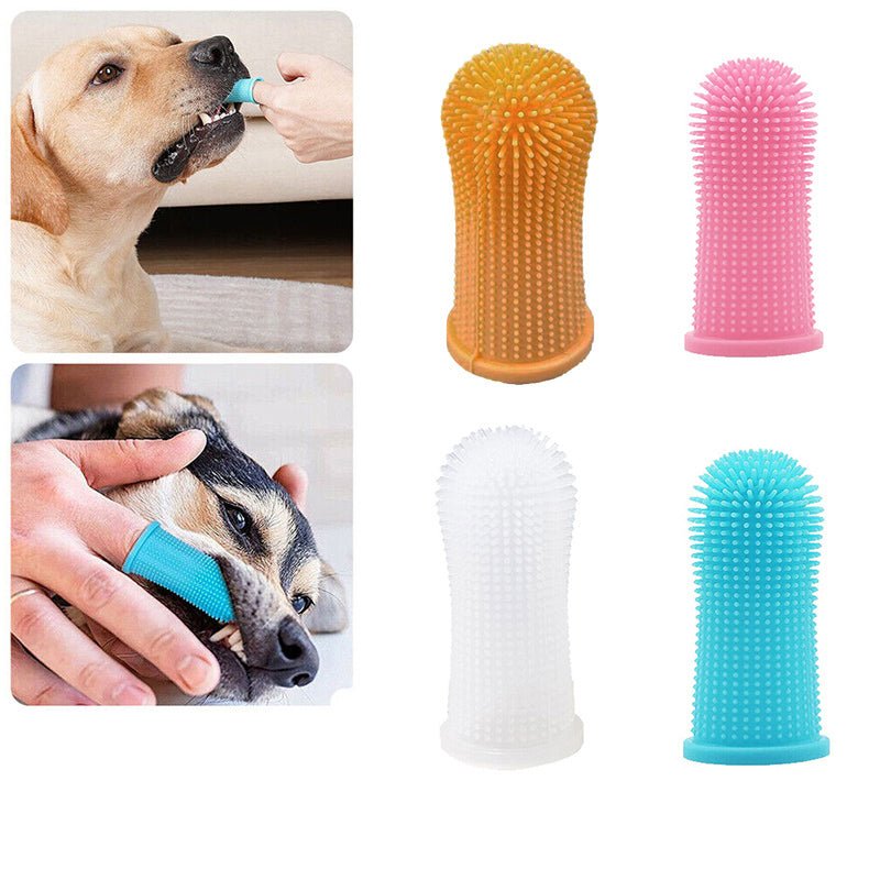 Premium Oral Care Dog Cat Toothbrush Finger Toothbrush Finger Silicone - Blue - Image 4