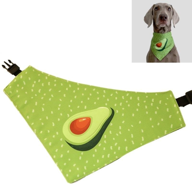 Refreshing Avocado Pet Scarf Three-Layer Thickened Waterproof Saliva Towel - Size Xs
