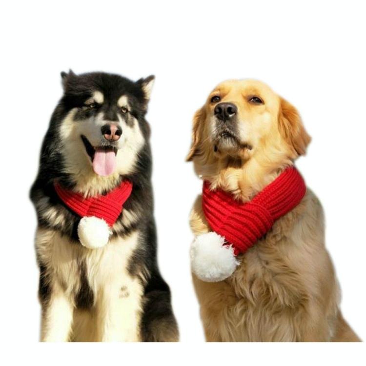 Pet Christmas Wool Scarf Saliva Towel - Size Xs - Image 2