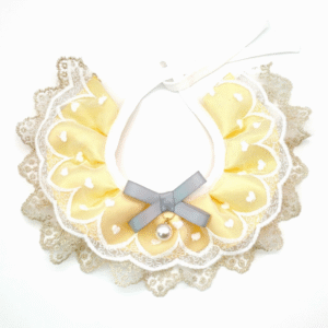 Pet Bib Adjustable Saliva Towel Lace Pearl Pendant Dog Collar - Size S