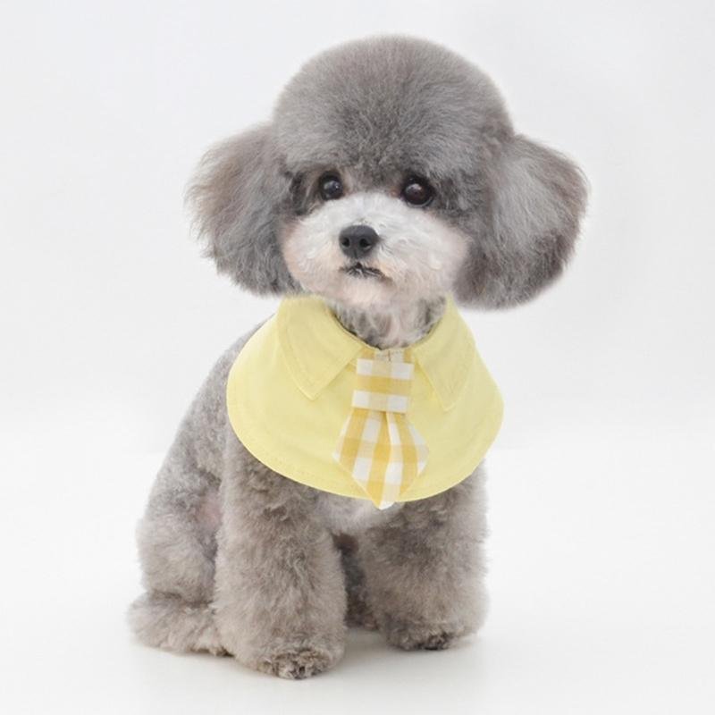 Pet Shawl Scarf Saliva Towel Dog Clothes Accessories - Size L - Yellow - Image 11