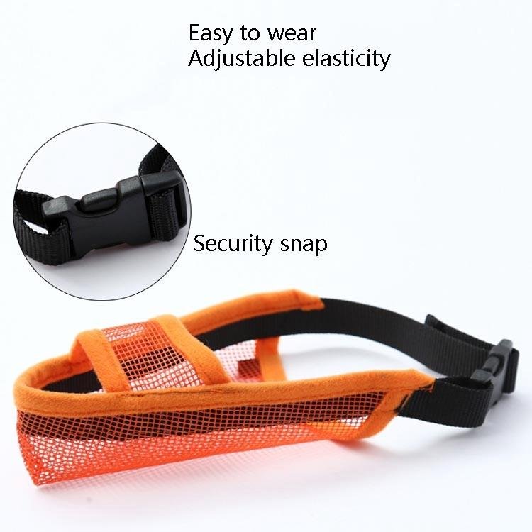 Dog Mouth Cover Anti-Bite Mesh Dog Mouth Cover Medium And Large Dogs Anti-Drop Mask M Orange - Image 5