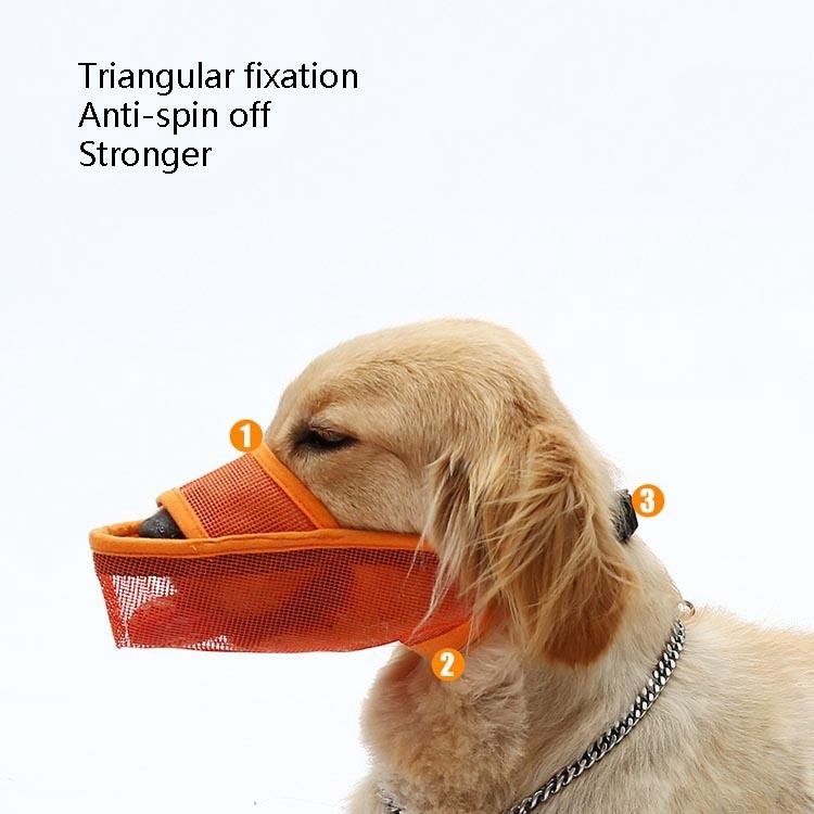 Dog Mouth Cover Anti-Bite Mesh Dog Mouth Cover Medium And Large Dogs Anti-Drop Mask M Orange - Image 7