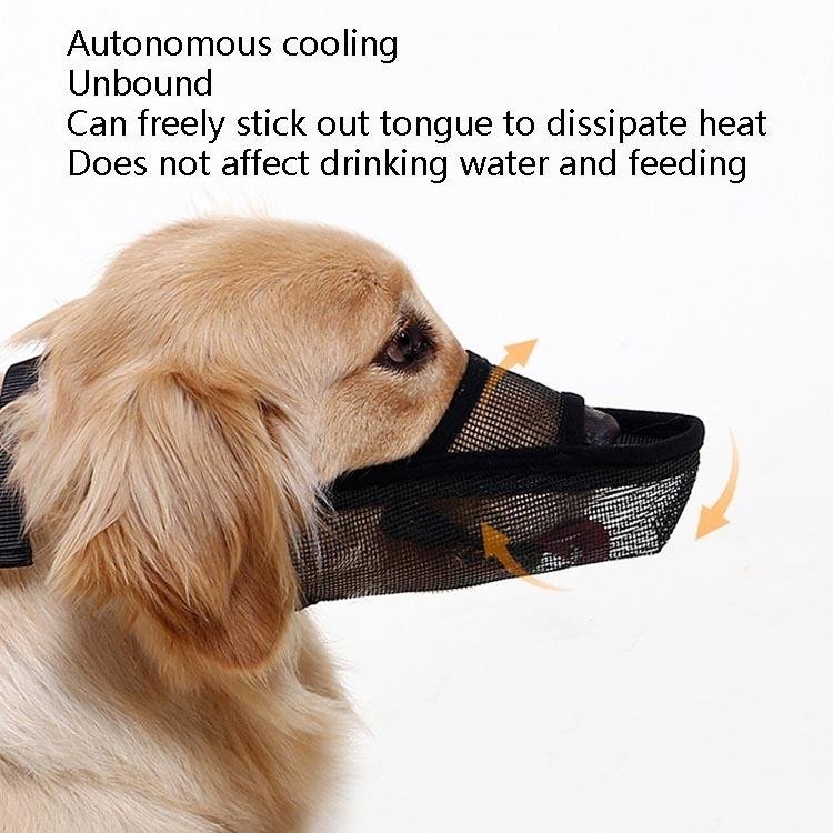 Dog Mouth Cover Anti-Bite Mesh Dog Mouth Cover Medium And Large Dogs Anti-Drop Mask M Orange - Image 8