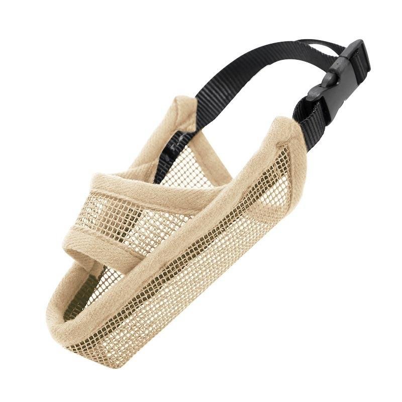 Dog Mouth Cover Anti-Bite Mesh Dog Mouth Cover Medium And Large Dogs Anti-Drop Mask Xxs - Beige - Image 2