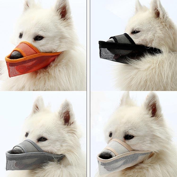 Dog Mouth Cover Anti-Bite Mesh Dog Mouth Cover Medium And Large Dogs Anti-Drop Mask Xxs - Beige - Image 3