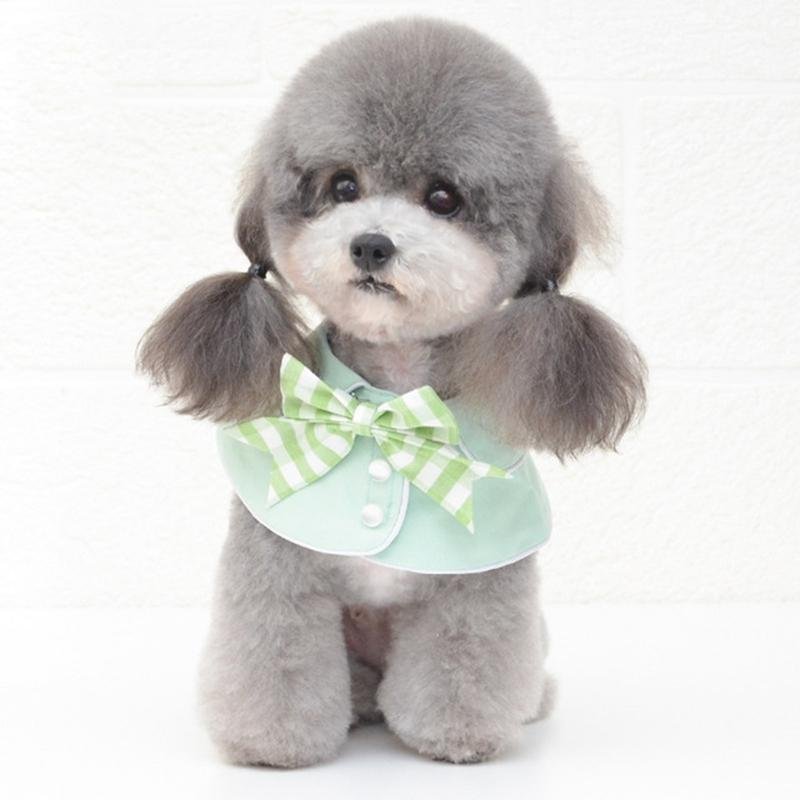 Pet Accessories Dog Small Shawl Bib Saliva Towel Triangle Scarf - Size S - Light Green
