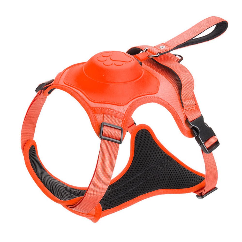 Vibe Geeks Ultimate 2-in-1 Reflective No-pull Dog Harness with Retractable Leash and Control Handle - Red - M - Image 6