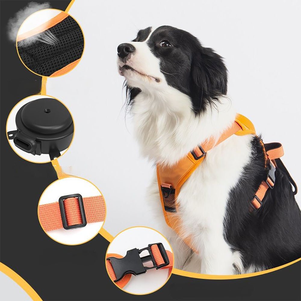 Vibe Geeks Ultimate 2-in-1 Reflective No-pull Dog Harness with Retractable Leash and Control Handle - Red - M - Image 15