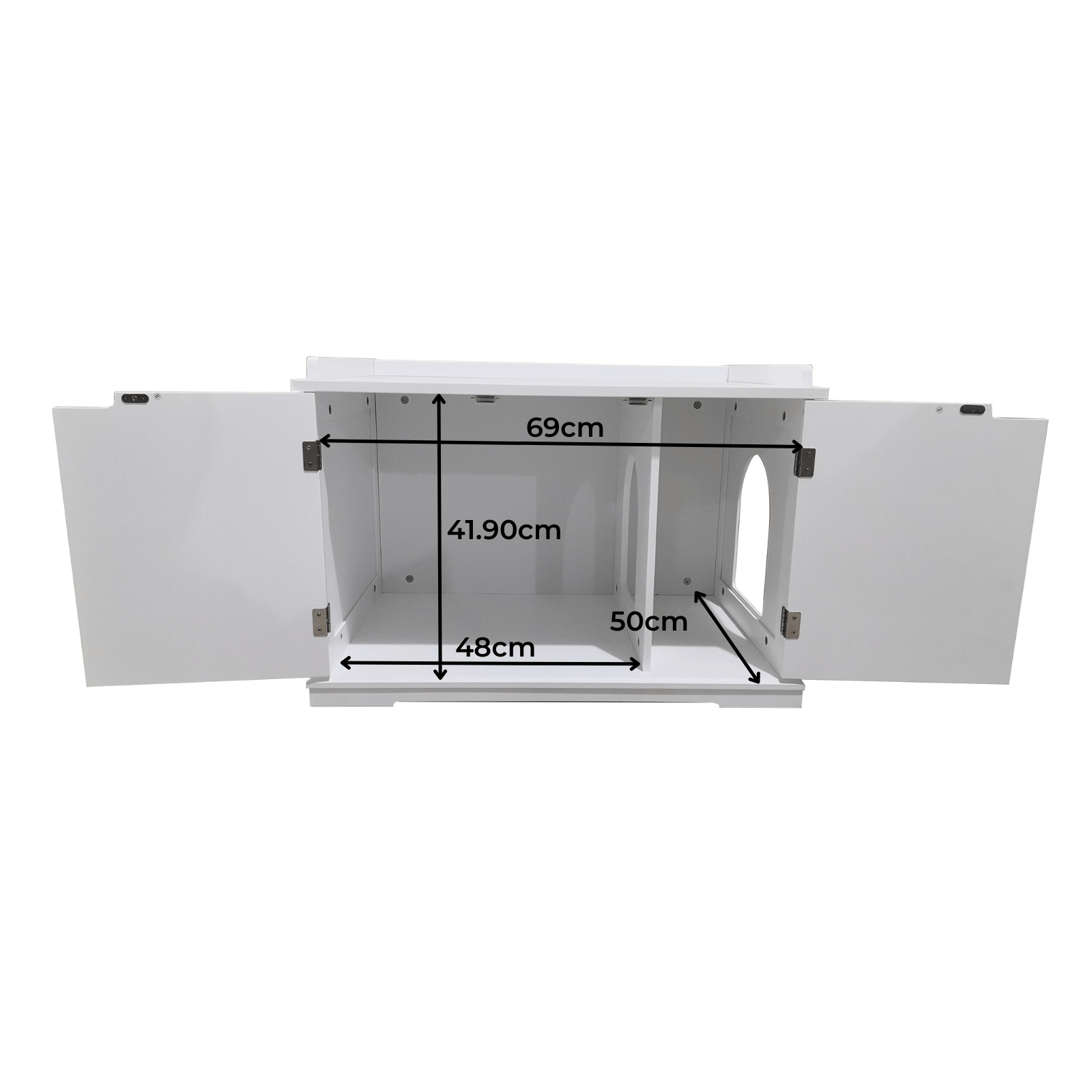 Cleo Cat Litter Cabinet, White - Image 6