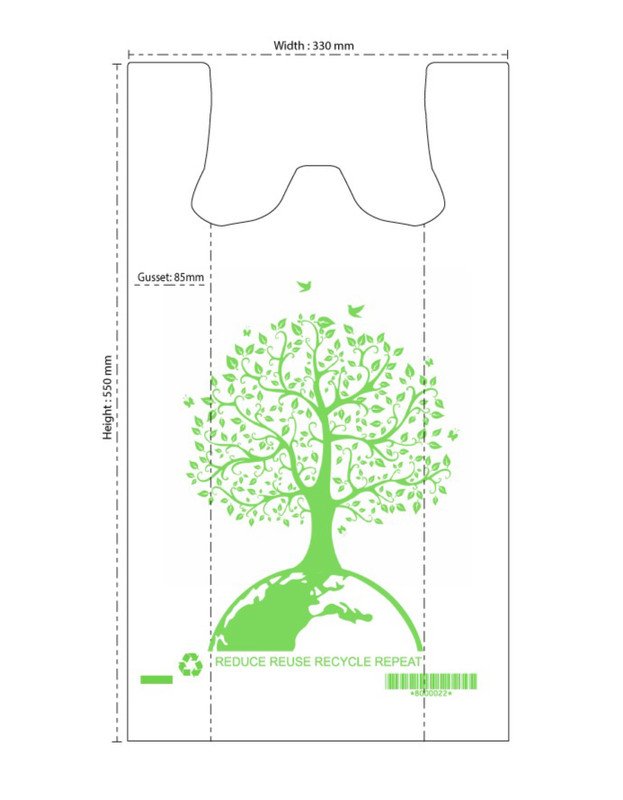 Reusable Carry Bags Eco Plastic Bags Wholesale Printed Large (500 Pcs) - Image 2