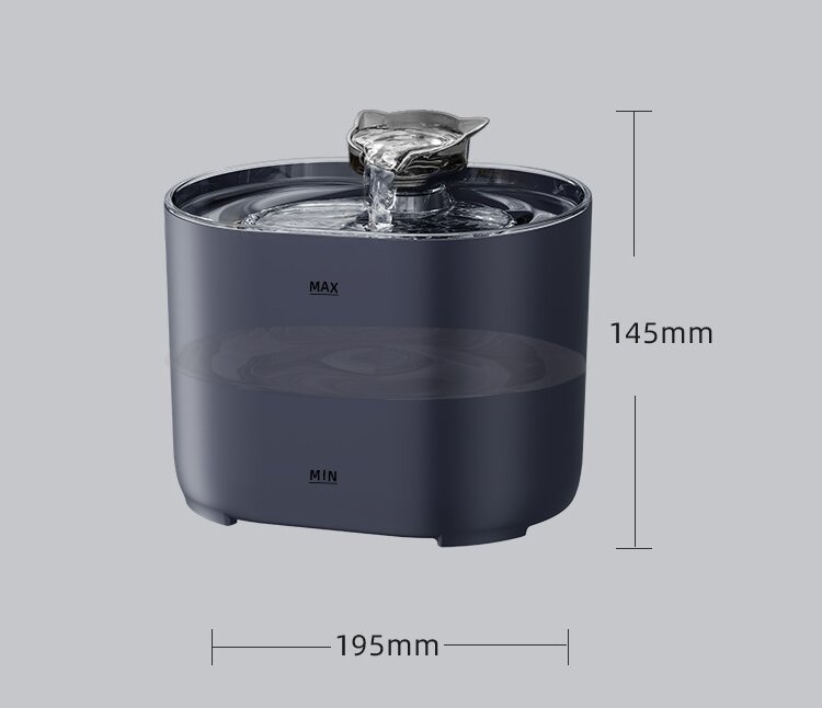 2.2L Standard Package Pet Water Fountain with Faucet Flow and USB Plug – Black Design - Image 2