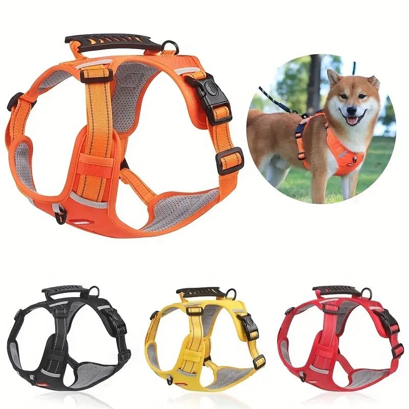 Reflective Dog Harness with Leash, No-Pull Vest Harness for Dogs, Adjustable Dog Vest with Handle, Walking Training Pet Harness M size - Image 2