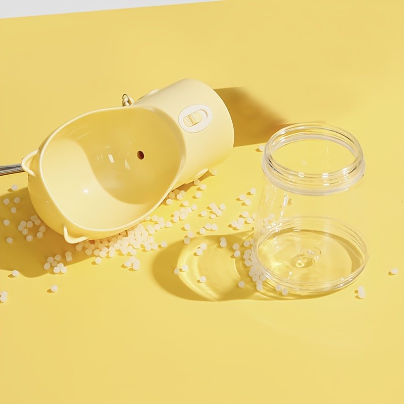 Portable Dog Water Bottle with Bowl Dispenser-500ml Pink Pet Travel Cup, Leak-proof, One-Hand Operation - Image 2