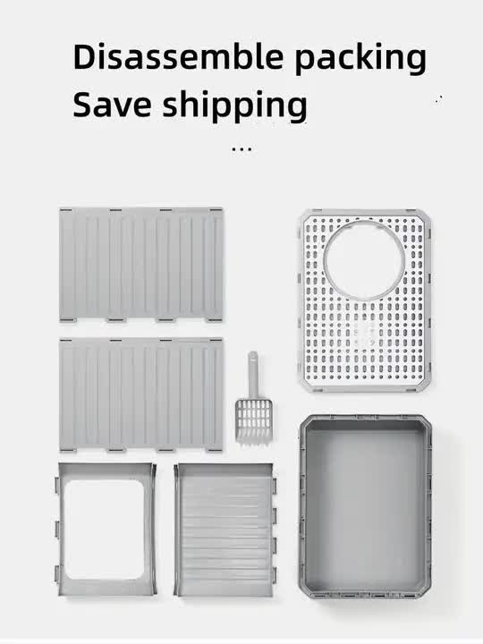 Top-Entry Cat Litter Box with Drawer-Enclosed Design, Easy Clean, Odor Control, Anti-Tracking Lid Purple - Image 3