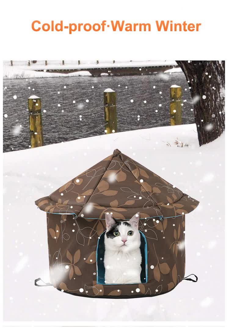 Outdoor Waterproof Cat House - Insulated, Weatherproof, Warm Shelter for Cats, Ideal for Winter Protection, Size: S 35*40cm - Image 3