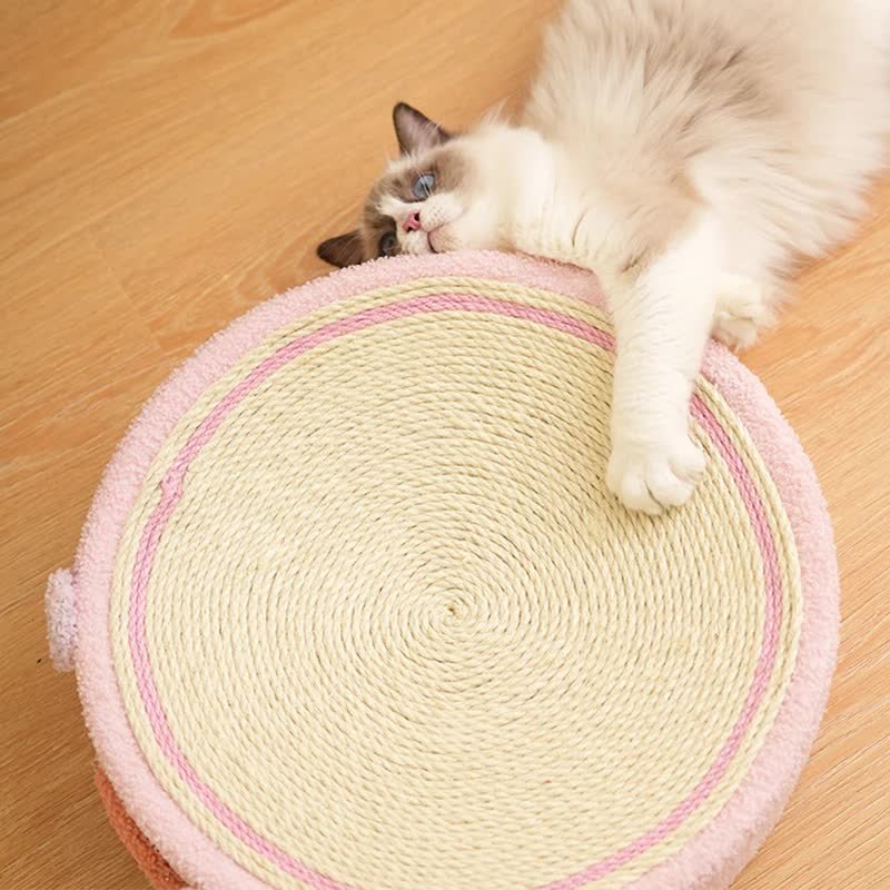 Pink Pig Cat Scratcher Bed - Cute Animal Design Sisal Pad for Scratching & Resting 40*40*10cm - Image 3