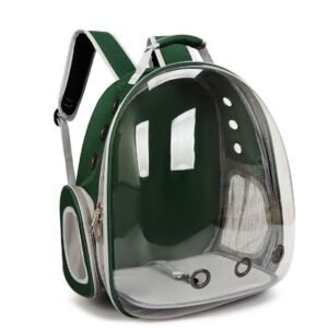 Green Pet Carrier Backpack with Transparent Window 33*18*42cm