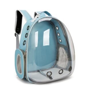 Light Blue Pet Carrier Backpack with Transparent Window 33*18*42cm