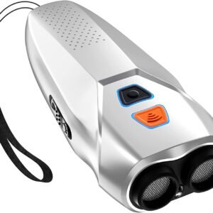 Silver Handheld Ultrasonic Dog Trainer with Dual Mode | Training & Deterrent Device with LED Light