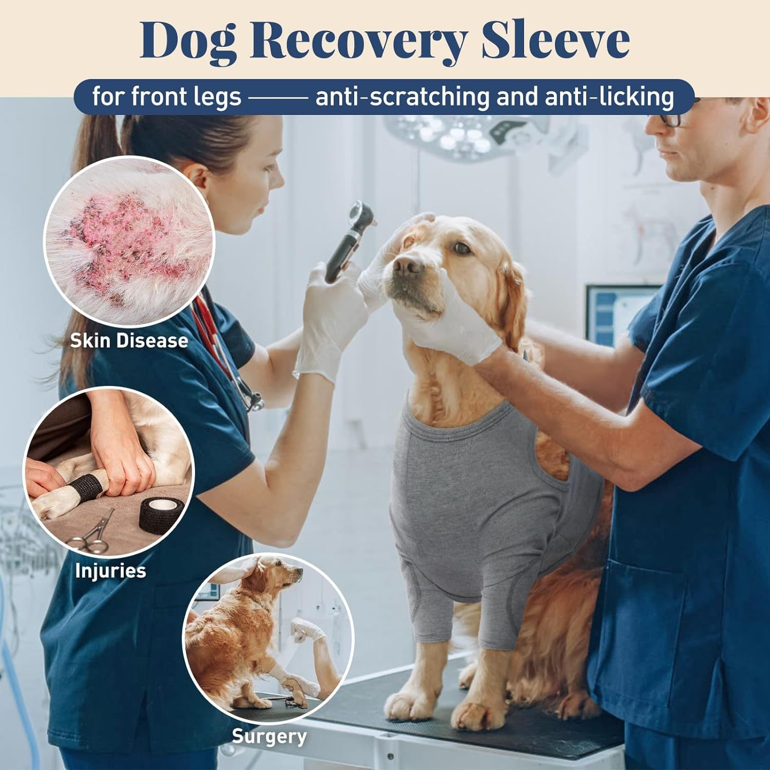 L Pet Front Leg Protective Sleeve - Elastic Dog Leg Guard for Post-Surgery Protection, Prevents Licking and Biting - Image 4