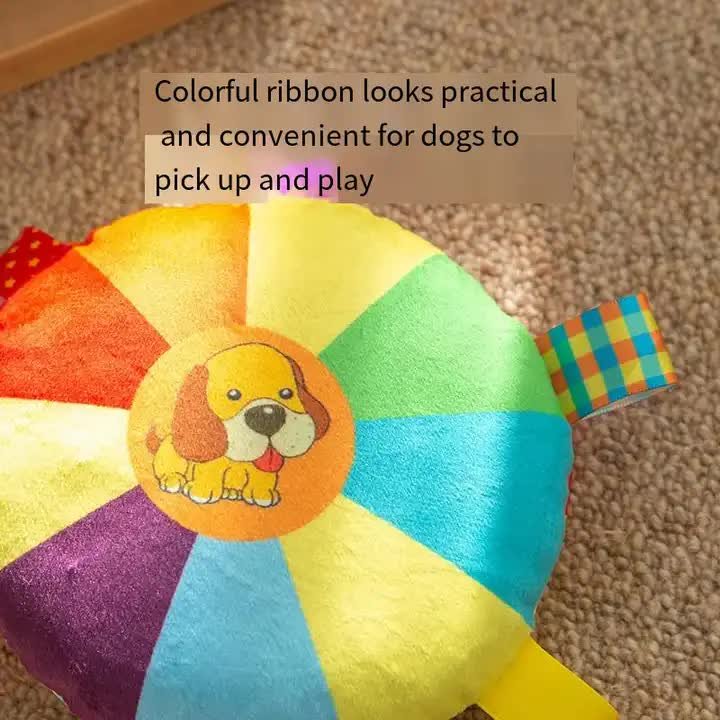 3 pcs dog pattem Plush Dog Chew Toy with Sound | Interactive Frisbee for Teeth Grinding & Play | Durable Non-Toxic Pet Toy - Image 5