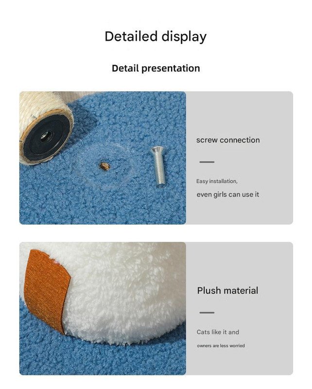 Red Durable Mushroom Cat Scratching Post - Anti-Slip, No Debris Cat Scratch Pad with Sofa Protection for Small Cats - Image 3