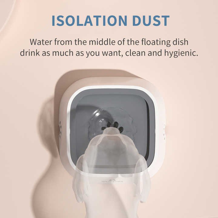 White Anti-Spill Floating Pet Water Bowl for Dogs and Cats - 1L Capacity, Splash-Proof and Anti-Wet Mouth Design - Image 3