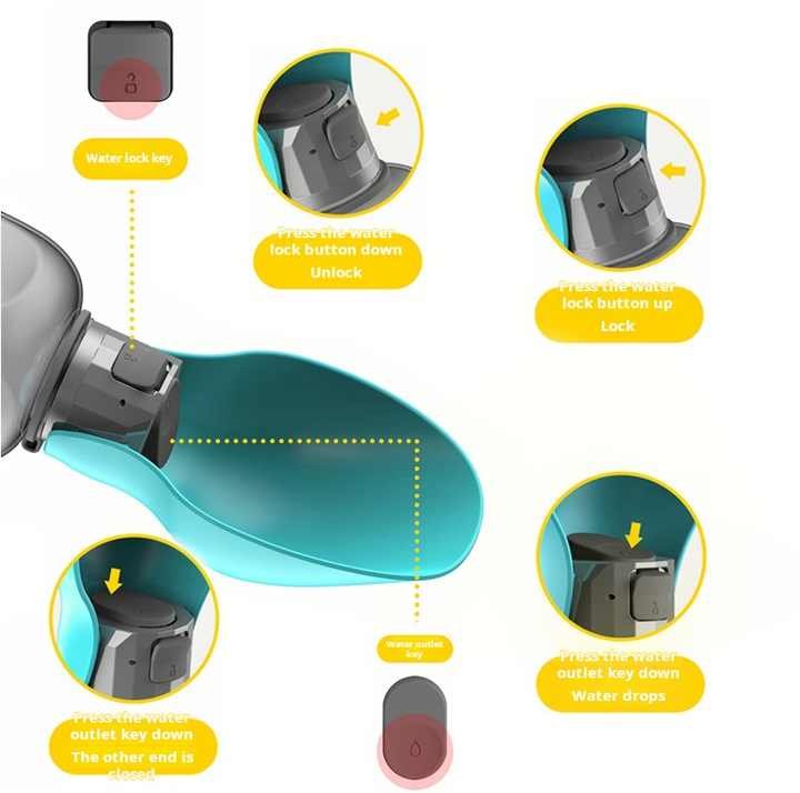 Green And Grey Portable Foldable Pet Water Bottle with 800ml Capacity – Leakproof Travel Hydration Dispenser for Dogs and Cats - Image 3