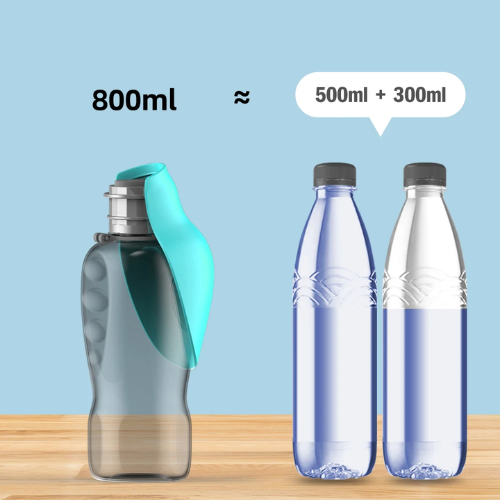 Green And Grey Portable Foldable Pet Water Bottle with 800ml Capacity – Leakproof Travel Hydration Dispenser for Dogs and Cats - Image 5